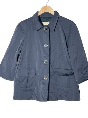 Michael Kors black windbreaker style Button-Front Jacket size 10 B120
